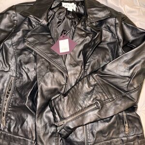 Ava & Viv Shiny Black Leather Jacket